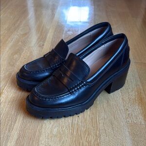 Madewell Black Chunky Heel Loafers
